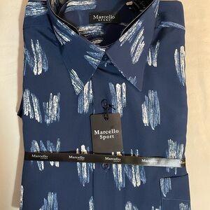 Marcello Sport brush stroked Button Down Shirt-SS